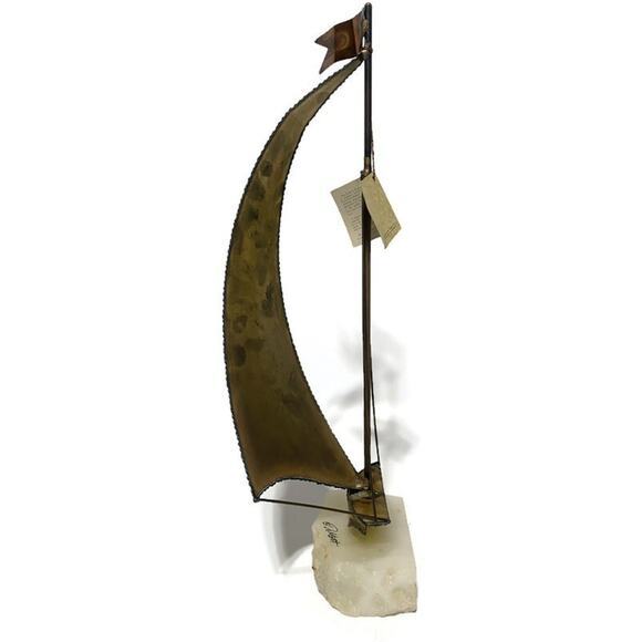 De Mott Sailboat Single Sale On Onyx Base 15 Inches High New With Tag - Picture 5 of 8